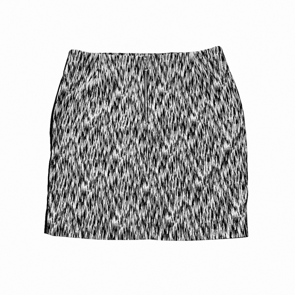 Sandro Paris Black/Cream Mini Skirt Silk Side Stripes Size Small (1) - Picture 7 of 7